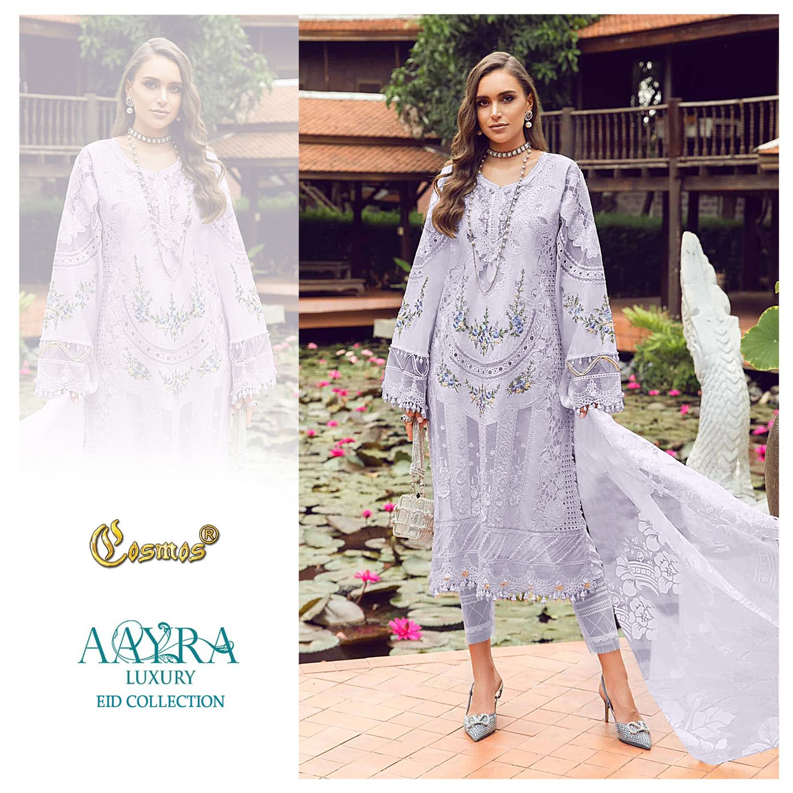 Pure Lawn Cotton with Heavy Cut Work Embroidery (Purple)