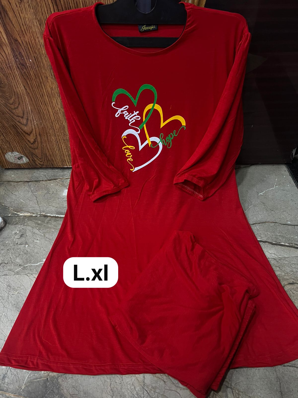 Branded Soft Hosiery Nightwear – Stunning Quality with Small Triple Heart Pattern - Image 3