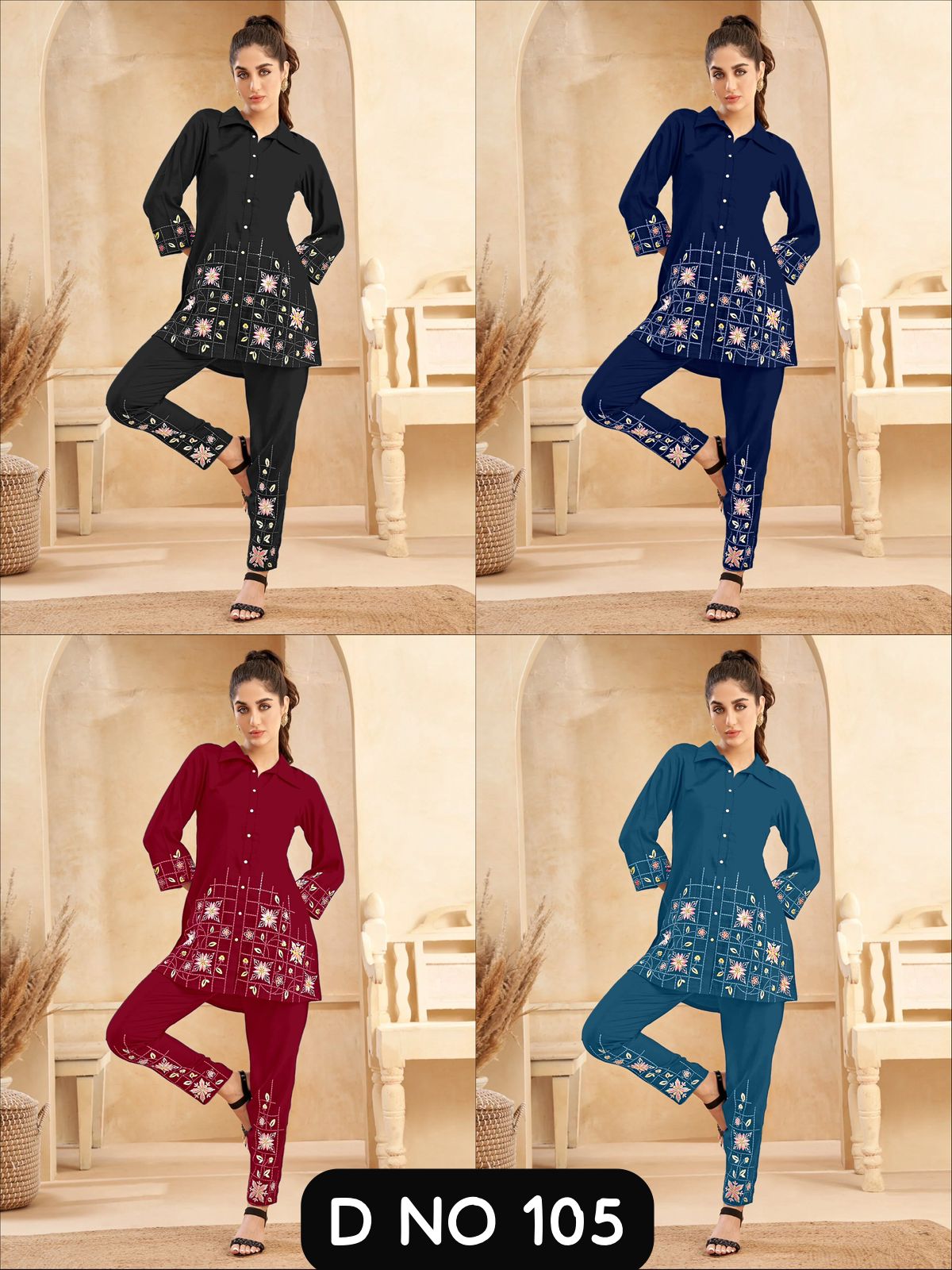 Trendy Embroidered Rayon Co-Ord Set – Square Design for Summer Wear - Image 5
