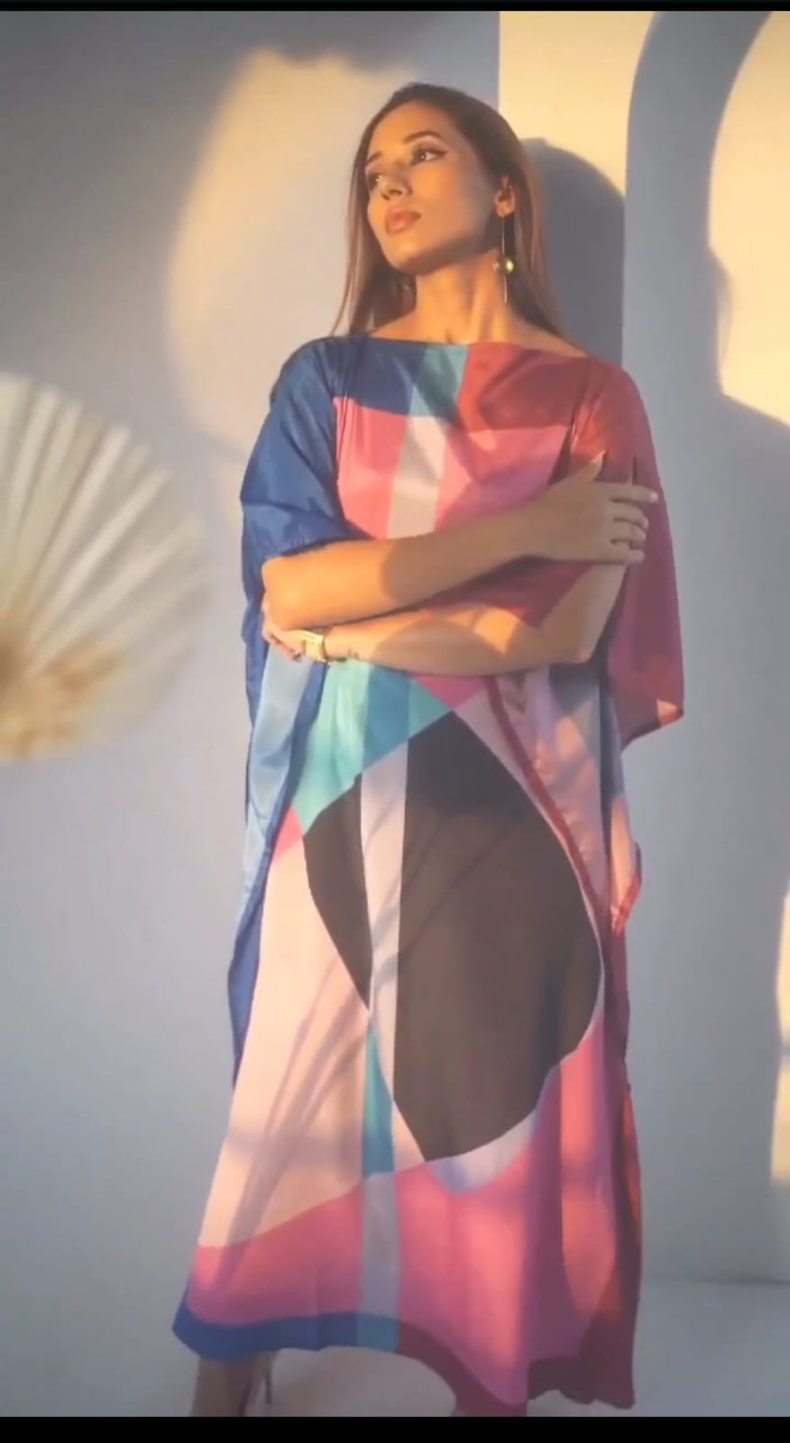 Stylish Multi Color Silk Satin Kaftan – Original & Luxurious - Image 2